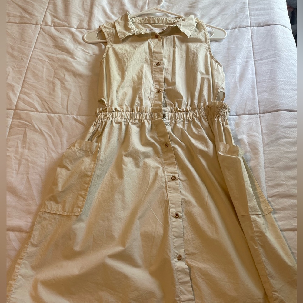 Beige Zara button up dress